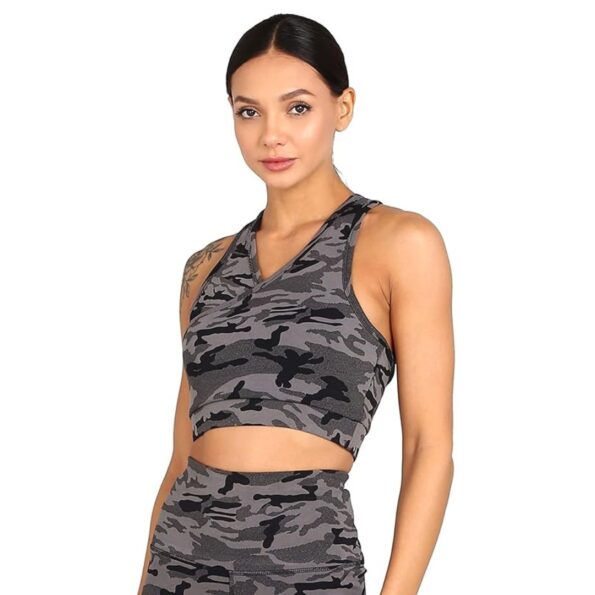 Deevaz Full Coverage Non Padded Sports Bra In (Grey Camouflage)