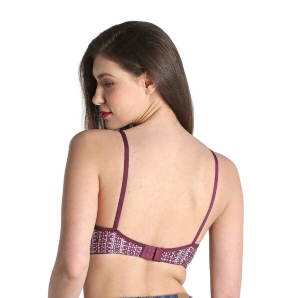 Deevaz Cotton Rich Non-Padded Purple Printed Demi Cup Bra