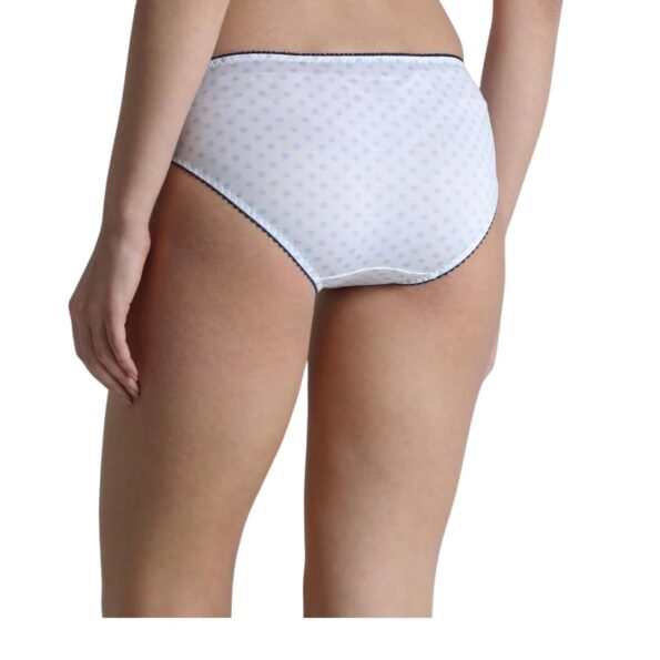 Deevaz Spandex Lycra Polka Dot Hipster Panty With Side Lace Panels In Greyish Blue Colour.