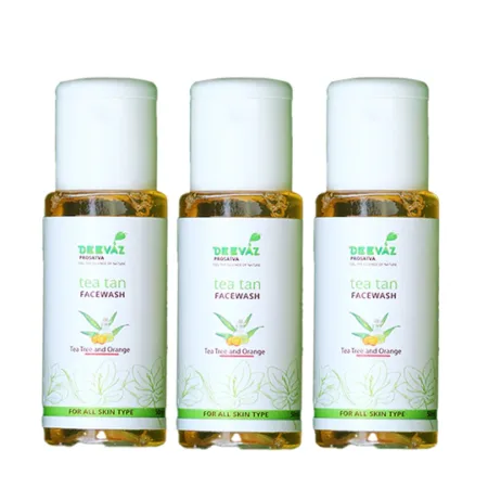 Deevaz Prosatva Orange & Teatree Tea-Tan Facewash For All-Skin Type - 50 ML, Removes Tan | Brightens Skin - PACK OF 3