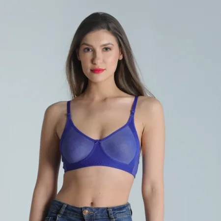 Deevaz Cotton Rich Non-padded Denim Inspired Bra in Dual tone of Ultramarine Blue Colour.