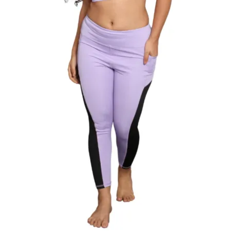 Deevaz Comfort & Snug Fit Active Ankle-Length Tights In Mauve Color (Side Pocket)