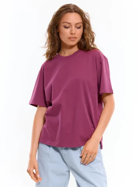 Deevaz Basic Oversized Boyfriend Cotton Tshirts In Black Maroon Color.