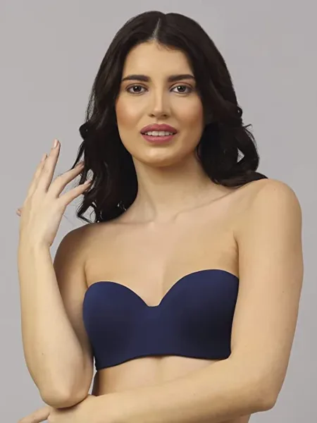 Deevaz Navy Blue Seamless Strapless Padded Wired Bra