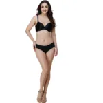 Deevaz Padded Non-Wired with Medium Coverage Push Up Seamless Bra In Black Color